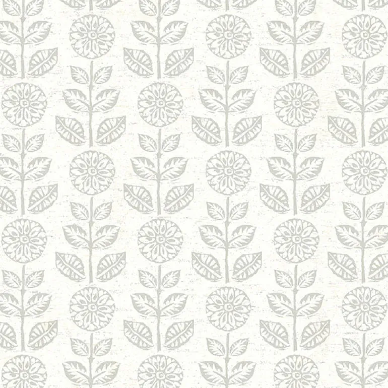 2904-13514 Dolly Taupe Folk Floral Wallpaper