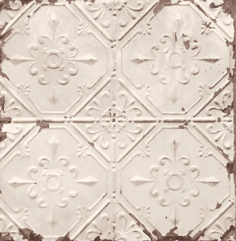 2922-22332 Donahue Off-White Tin Ceiling Wallpaper