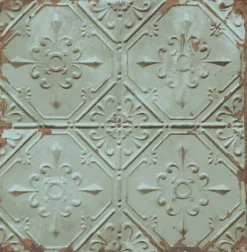 2922-22331 Donahue Turquoise Tin Ceiling Wallpaper