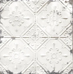2922-22305 Donahue White Tin Ceiling Wallpaper