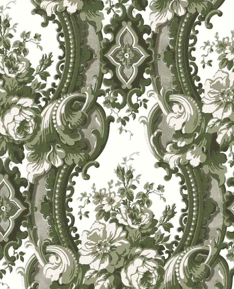 2763-24215 Dreamer Green Damask Wallpaper