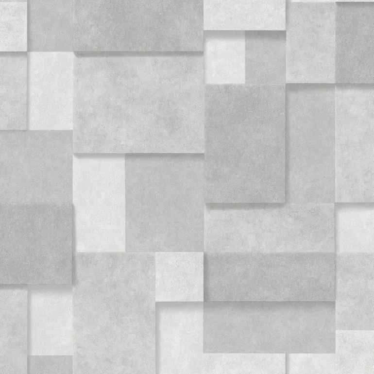 2896-25353 Duchamp Silver Patchwork Metallic Wallpaper