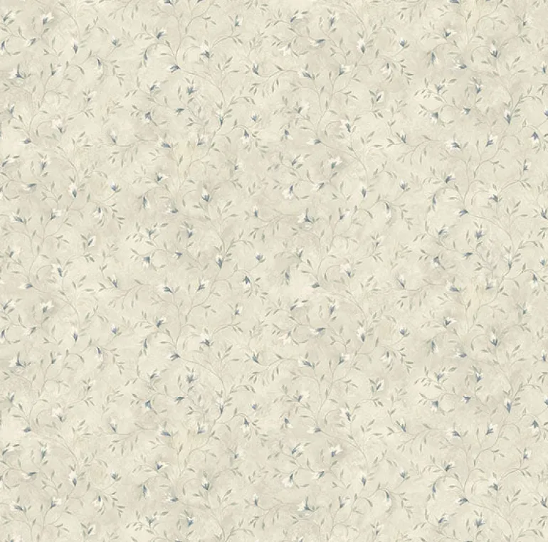 3123-216113 Eleanor Blue Folk Botanical Trail Wallpaper