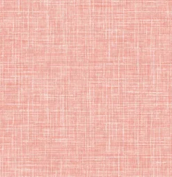 4081-26355 Emerson Coral Faux Linen Wallpaper