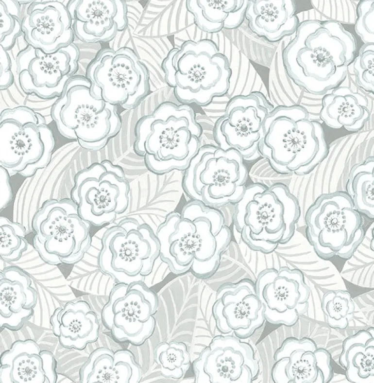 2903-25836 Emery Light Blue Floral Wallpaper