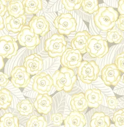 2903-25834 Emery Light Yellow Floral Wallpaper