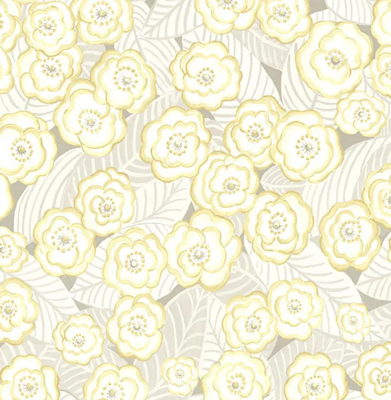 2903-25834 Emery Light Yellow Floral Wallpaper