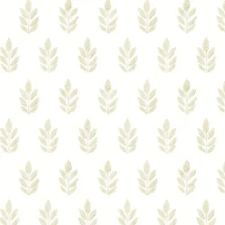 3122-11305 Ervic Blue Leaf Block Print Wallpaper