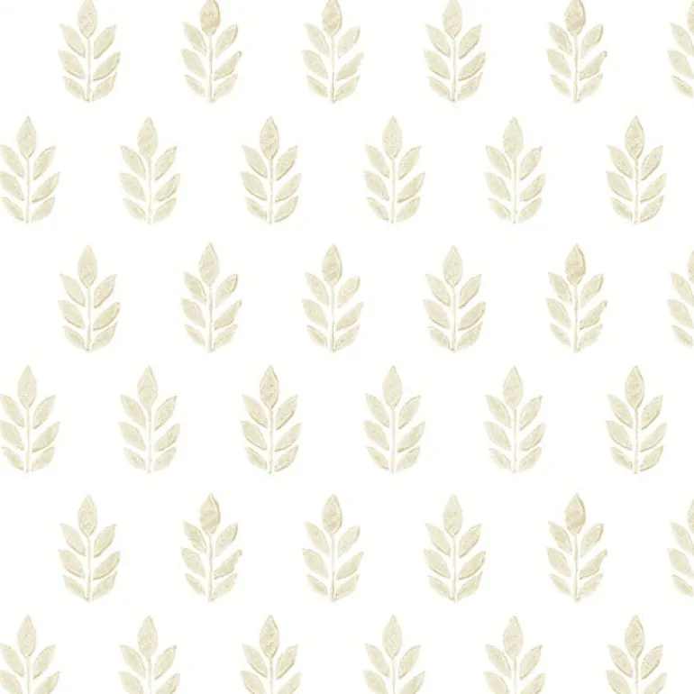 3122-11305 Ervic Blue Leaf Block Print Wallpaper