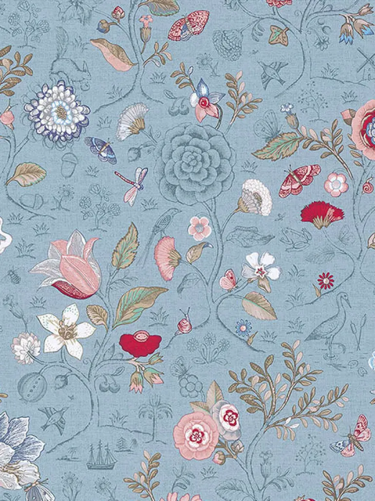 375005 Espen Sky Blue Floral Wallpaper