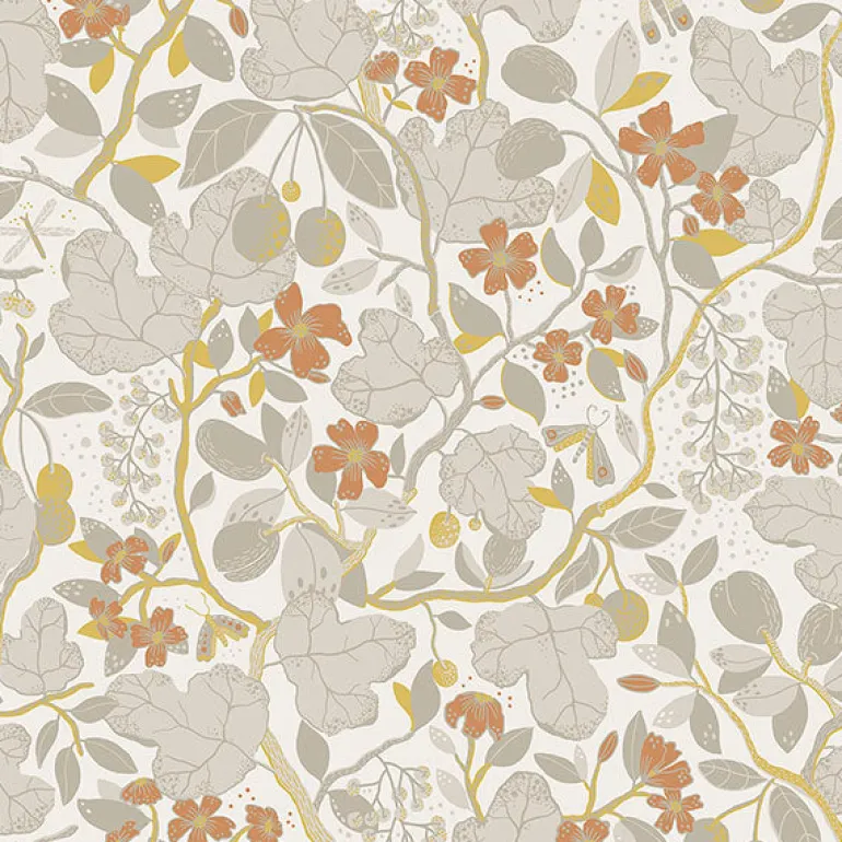 2932-65124 Ewald Grey Garden Vines Wallpaper