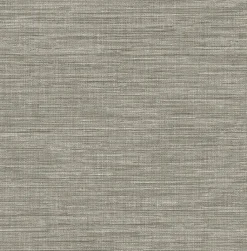 2744-24119 Exhale Grey Faux Grasscloth Wallpaper