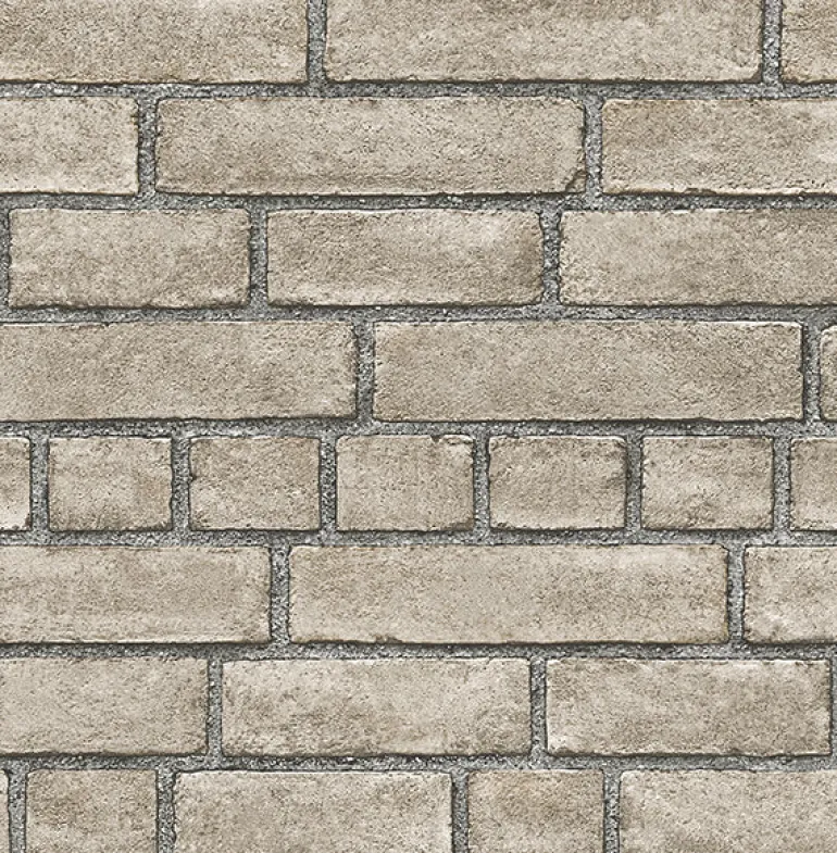 2540-24052 Facade Taupe Brick Wallpaper