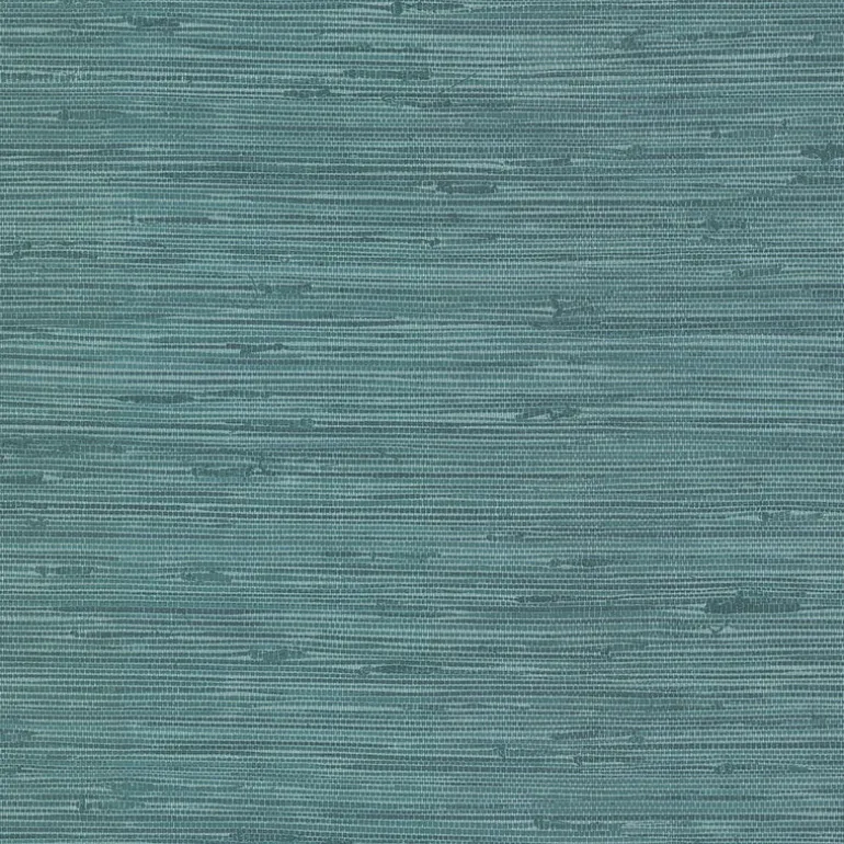 2904-24415 Fiber Teal Faux Grasscloth Wallpaper