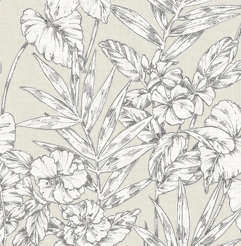 2744-24104 Fiji Beige Floral Wallpaper