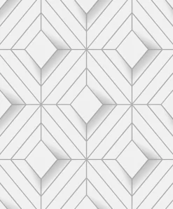 4020-61400 Filmore White Diamond Panes Wallpaper