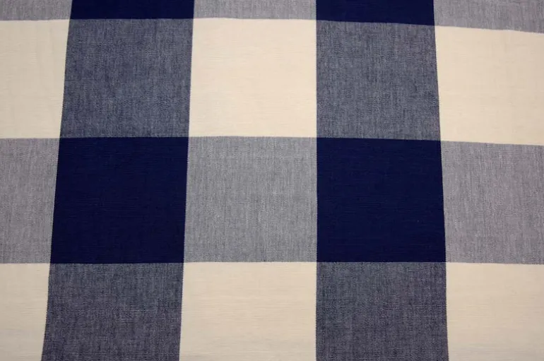 3170 Four Inch Check Navy Laura Kiran Fabric