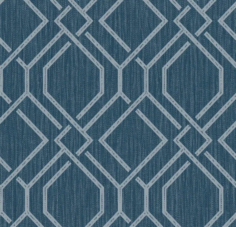 4025-82512 Frege Blue Trellis Wallpaper