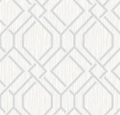 4025-82525 Frege Silver Trellis Wallpaper