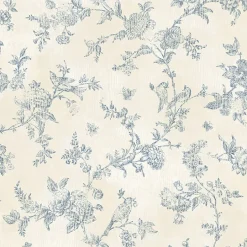 3123-02192 French Nightingale Blue Trail Wallpaper