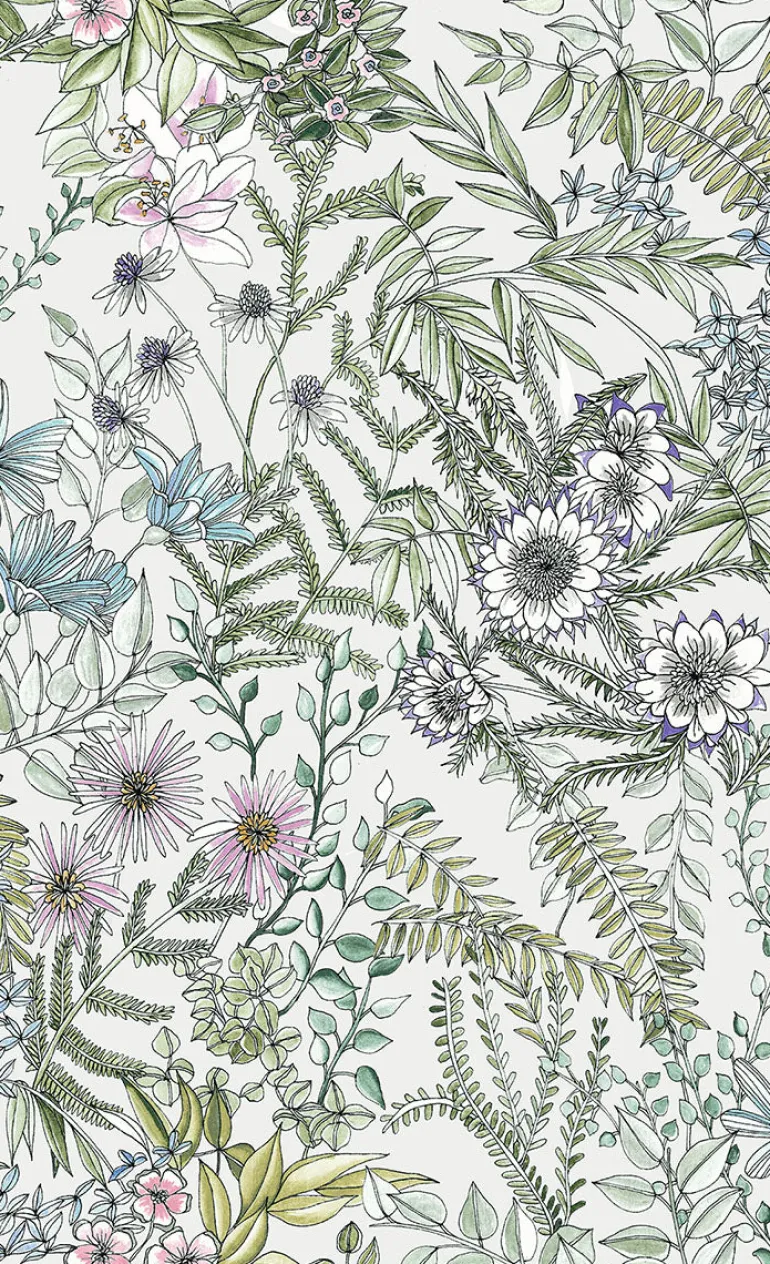 2821-12901 Full Bloom Off-White Floral Wallpaper