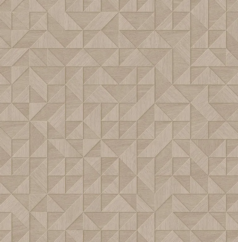 2908-25328 Gallerie Beige Geometric Wood Wallpaper