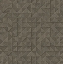 2908-25327 Gallerie Taupe Geometric Wood Wallpaper