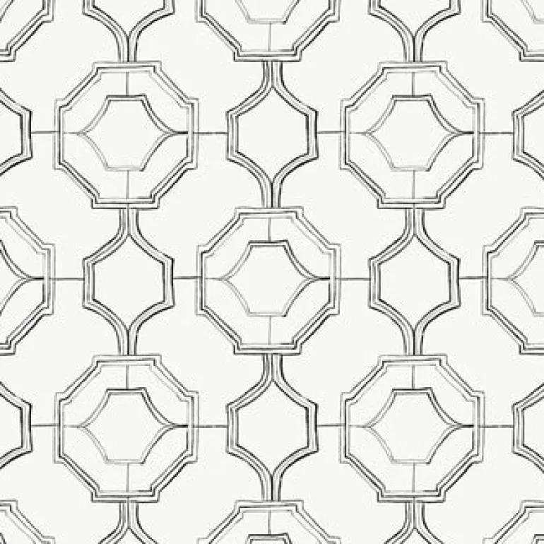 4081-26315 Gallina Charcoal Trellis Wallpaper