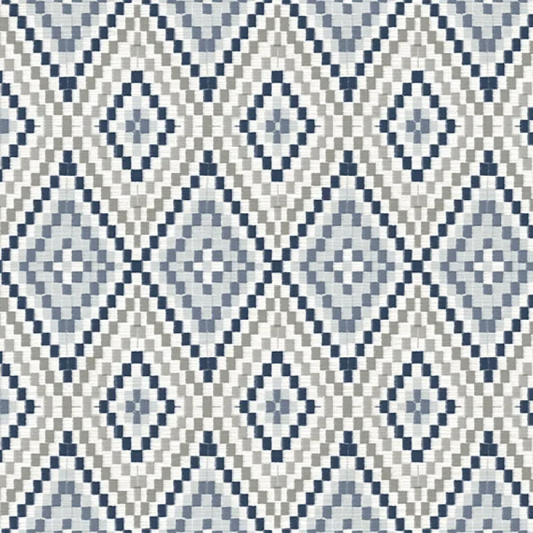 3118-12713 Ganado Navy Geometric Ikat Wallpaper