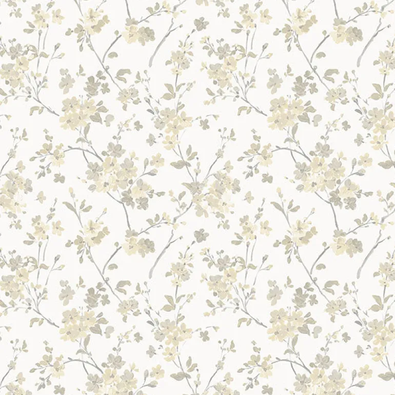3122-10903 Glinda Light Yellow Floral Trail Wallpaper
