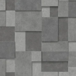 2922-25354 Gompers Dark Grey Metallic Squares Wallpaper