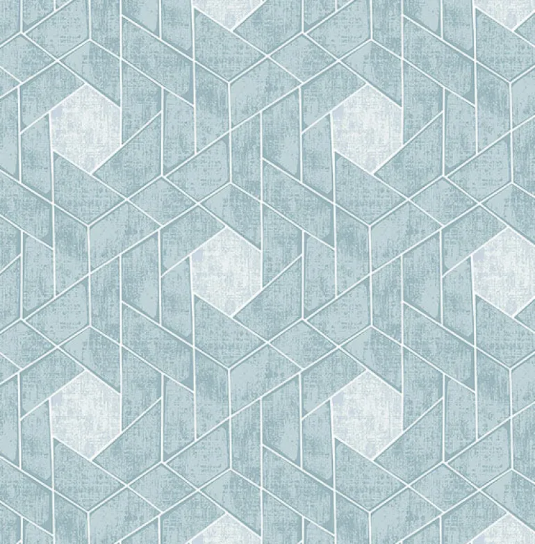 2964-25904 Granada Aqua Geometric Wallpaper