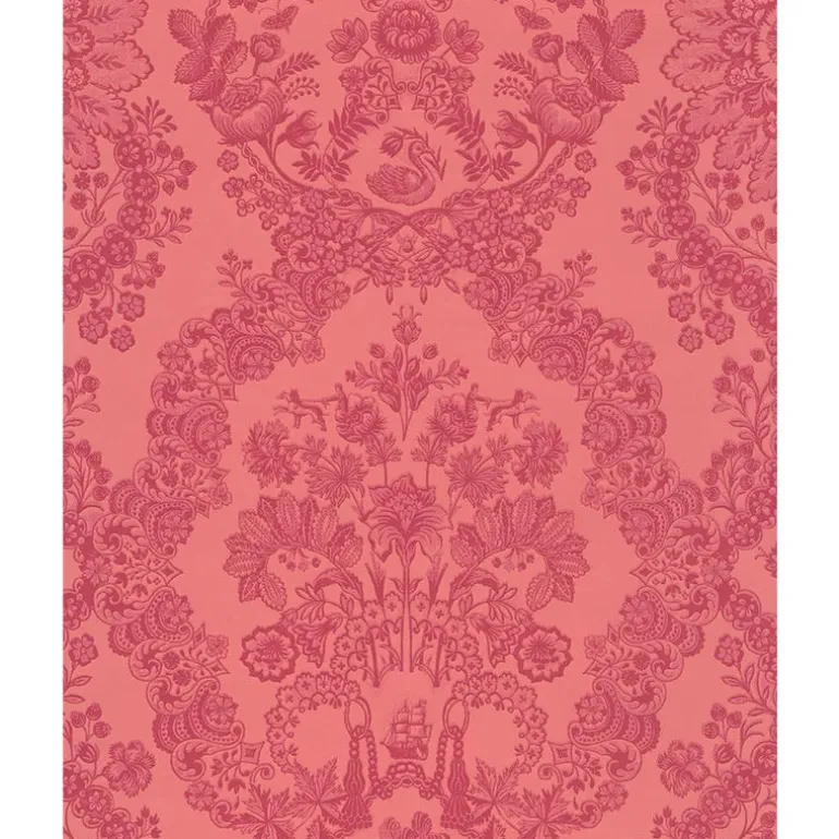 375044 Grillig Red Damask Wallpaper