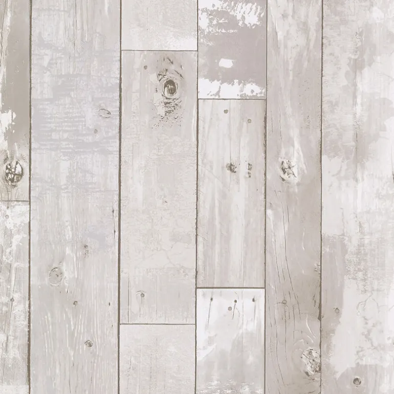 2767-20131 Harbored Light Grey Distressed Wood Panel Wallpaper