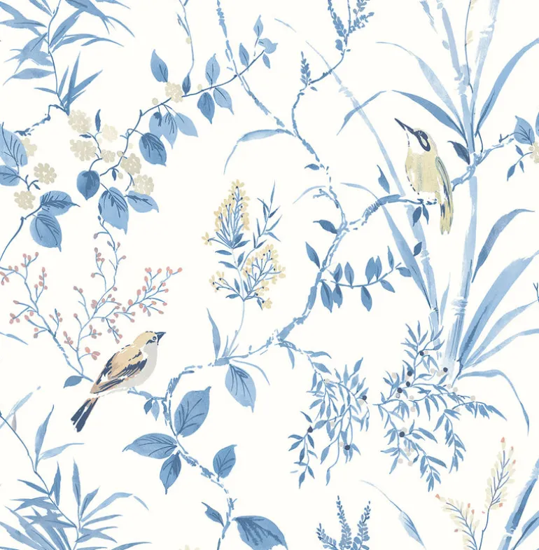 3123-24170 Imperial Garden Blue Botanical Wallpaper