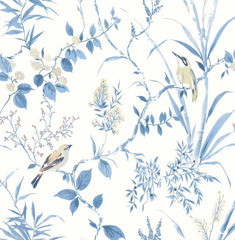 3117-24170 Imperial Garden Blue Botanical Wallpaper