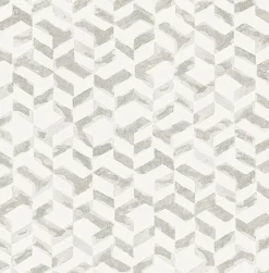 2902-25502 Instep Pewter Abstract Geometric Wallpaper