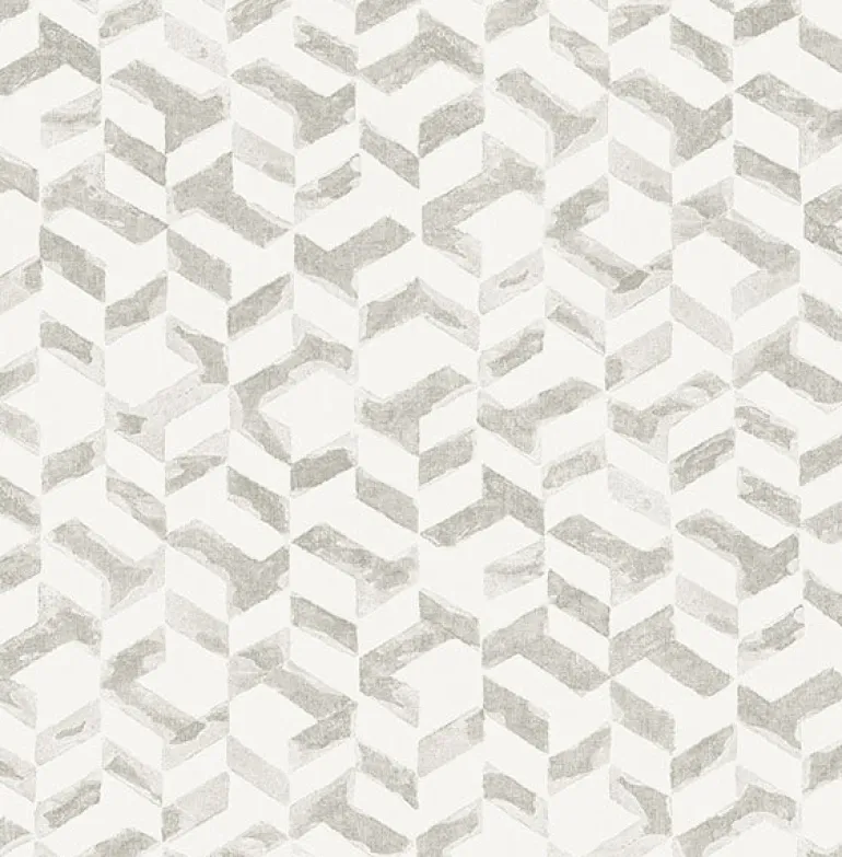 2902-25502 Instep Pewter Abstract Geometric Wallpaper