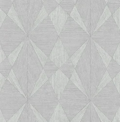 2908-25333 Intrinsic Silver Geometric Wood Wallpaper