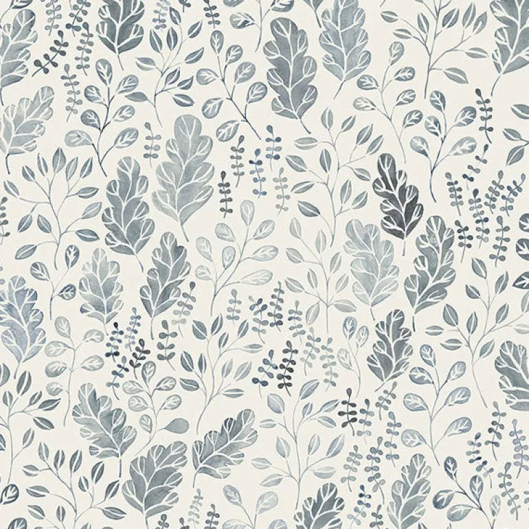 2948-27013 Isha Blue Leaf Wallpaper