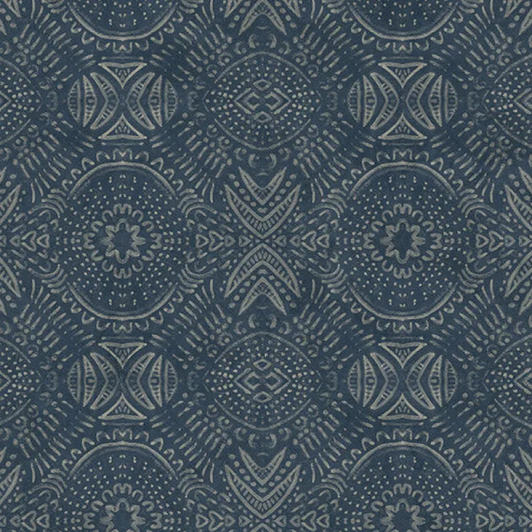 3118-12661 Java Navy Medallion Wallpaper
