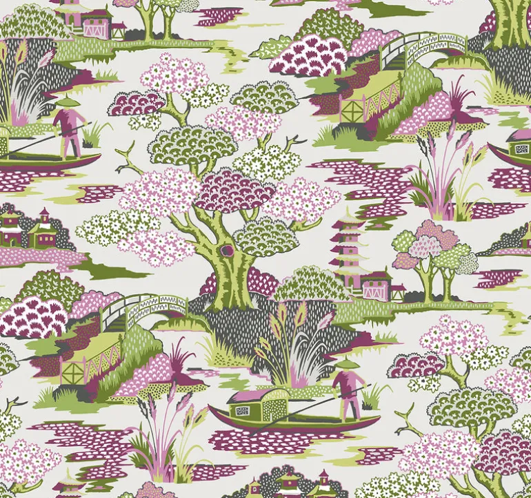 2901-87506 Joy De Vie Magenta Toile Wallpaper