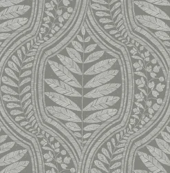 2964-25951 Juno Dark Grey Ogee Wallpaper