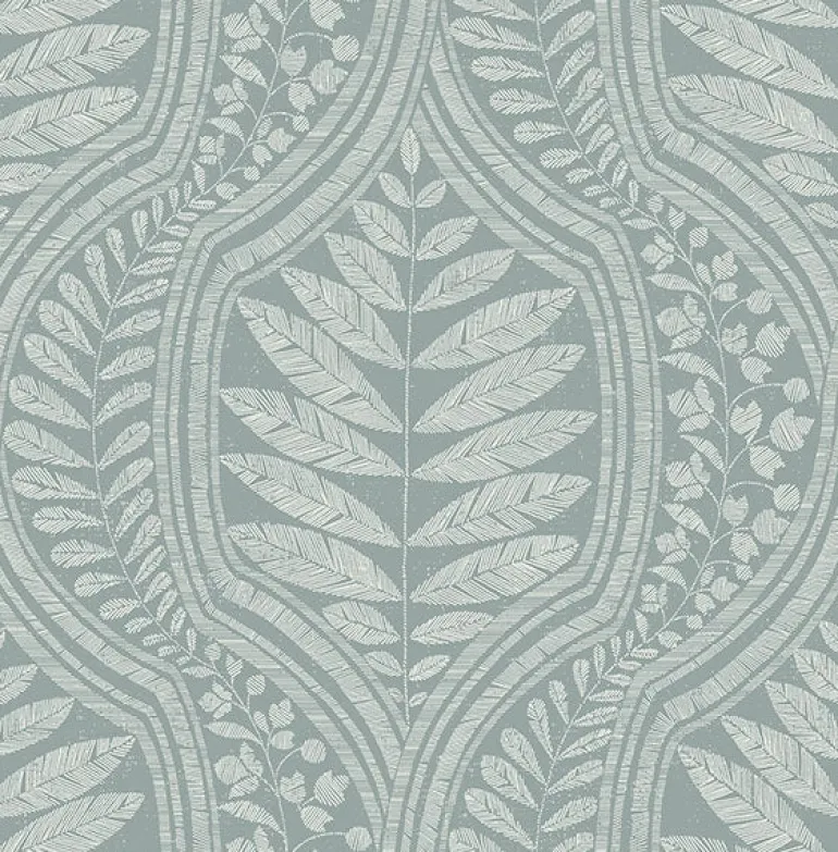 2964-25950 Juno Teal Ogee Wallpaper