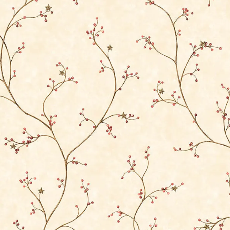 3123-44034 Justine Khaki Berry Trail Wallpaper