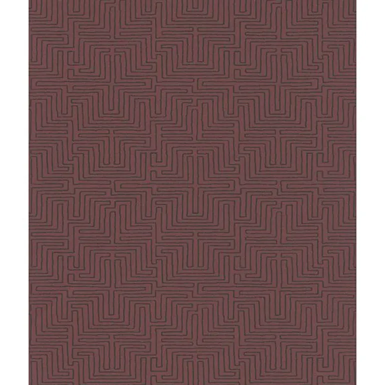 376061 Kairo Maroon Geometric Wallpaper