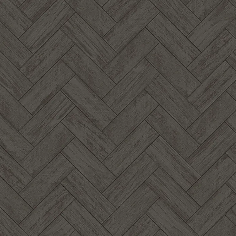 3123-10110 Kaliko Dark Grey Wood Herringbone Wallpaper
