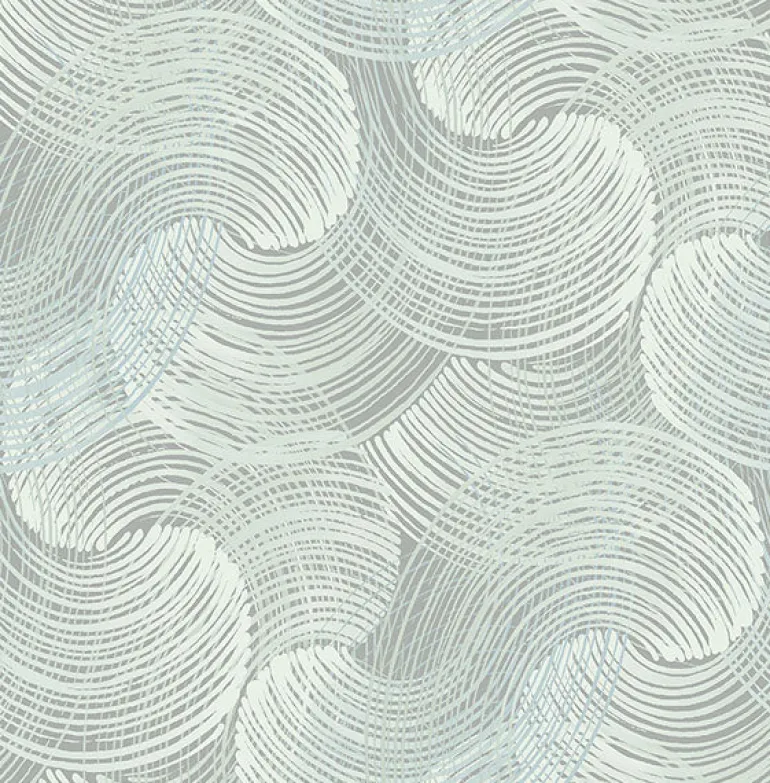 2964-25909 Karson Teal Swirling Geometric Wallpaper