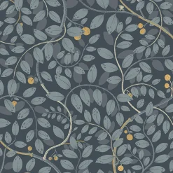 2932-65106 Kirke Blue Leafy Vines Wallpaper