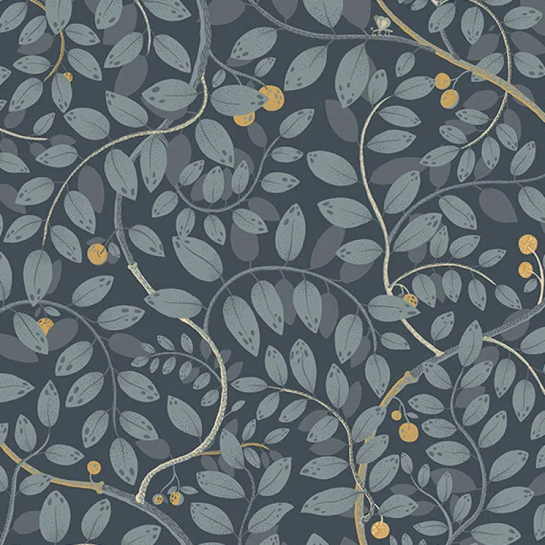 2932-65106 Kirke Blue Leafy Vines Wallpaper